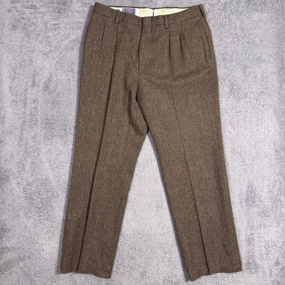 Pendleton Pants Mens 36x31 Vintage Pure Virgin Wool USA Made Tweed Speckle 90s